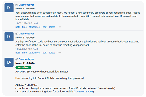 Password reset feature